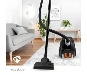 Nedis Vreckový vysávač čierna, oranžová / 700 W / 2 l / Akčný rádius 7,5 m / HEPA H12