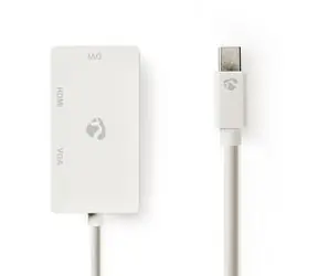 Nedis adaptér Mini DisplayPort na DVI-D, VGA, HDMI biela
