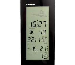 Alecto WS-1150 čierna/strieborná / Meteostanica / bezdrôtový senzor / predpoveď počasia / budík