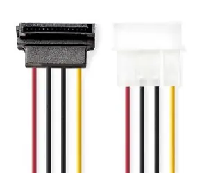 Nedis Molex (M) - SATA 15pin (F) / Napájací kábel / 0,15 m / pozlátené