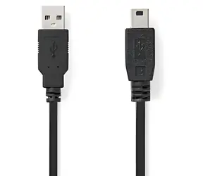 Nedis USB-A - Mini-B čierna