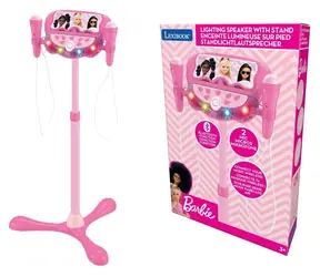 Lexibook Barbie stojan s 2 mikrofónmi / Stojan na mikrofóny / Bluetooth / LED podsvietenie / výškovo nastaviteľný 60-95 cm
