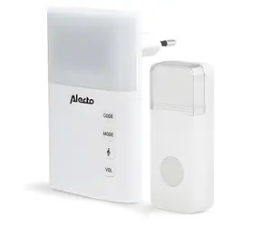Alecto ADB-19 biela / Bezdrôtový zvonček / 36 melódií / LED kontrolka / IP44