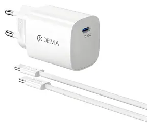 Devia Ultra6 PD Dynamic Charger biela / Sieťová nabíjačka / USB PD / 40 W (max 60 W) / + kábel