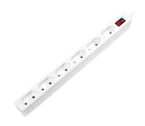 LogiLink LPS232 biela / Predlžovací kábel s rozvodkou / 6 zásuviek / 1,5 m / 250V/15A / kontrolka