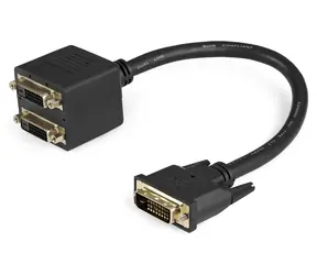 StarTech DVI-D video rozbočovací kábel čierna / Rozbočovací kábel / 1x DVI-D - 2x DVI-D / 0,3 m