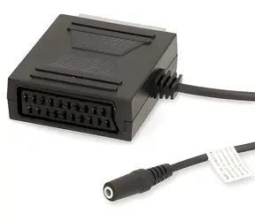Nedis SCART - Jack 3,5 mm adaptérový kábel čierny / Kábel / SCART - Jack 3,5 mm / 0,2 m / 480p