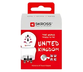 SKROSS Cestovný adaptér Svet-UK / Cestovný adaptér / uzemnený / 7A max / typ G