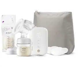 Philips Avent SCF396/31 biela / Odsávačka materského mlieka / Elektrická / Dobíjacia / Displej
