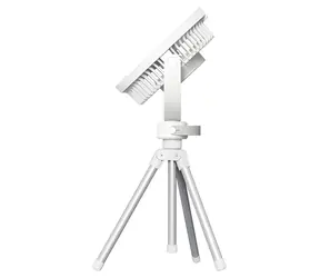 Platinet PRDF0556 bielo-šedá / Stolný ventilátor / 8 W / akumulátor 2400 mAh / nočné LED svetlo