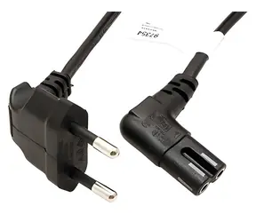 Goobay CEE 7/16 - IEC 320 C7 čierna / Napájací kábel / 2pinový / lomené konektory / 3m