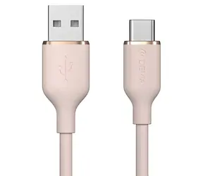 Devia Jelly Series ružová / Nabíjací kábel / USB-A - USB-C / 1,2 m / silikónový