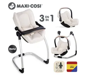 Smoby Autosedačka a stolička 3v1 Maxi-Cosi & Quinny béžová / Pre bábiky do 42 cm / 43 x 41 x 72 cm