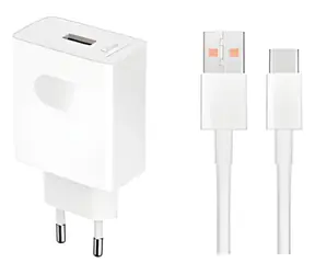 Honor SuperCharge 66W biela / Cestovná nabíjačka vr. dátového kábla USB-C / 66 W / 1 m kábel
