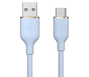 Devia Jelly Series modrá / Nabíjací kábel / USB-A - USB-C / 1,2 m / silikónový