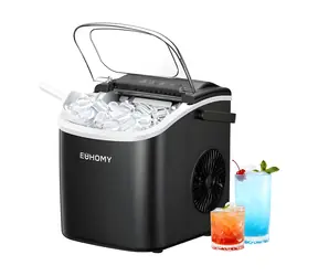 Euhomy IM001 čierna / Výrobník kociek ľadu / 12 kg ľadu/deň / 1,2 l / samočistiaca funkcia