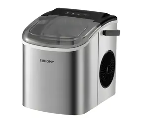 Euhomy IM001 strieborná / Výrobník kociek ľadu / 1,2 l / 12 kg za 24 h / samočistiaca funkcia