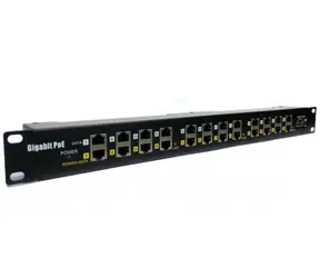 Digitus POE-PAN12-GB / PoE patch panel / 12 portov / Gigabit / tienený