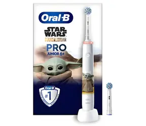 Oral-B Junior Pre Mandalorian Star Wars biela / Detská zubná kefka / 3 čistiace režimy / senzor tlaku / od 6 rokov