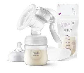 Philips Avent SCF430/20 biela / Manuálna odsávačka materského mlieka / rukoväť / fľaša 125 ml