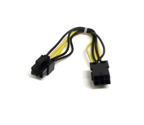 StarTech Predlžovací kábel PCIe 6-pin čierna/žltá / Napájací kábel / 15 cm