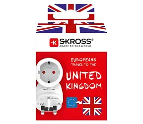 SKROSS Cestovný adaptér Európa-UK uzemnený / Cestovný adaptér / typ G / 13A