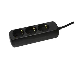 LogiLink Predlžovací kábel 3 zásuvky čierna / Predlžovací kábel / 1,4 m / 230 V, 16 A / TÜV, GS