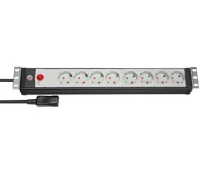 Brennenstuhl Premium Line 19" napájacia lišta čierna / Napájacia lišta / 8x zásuvka / IEC C14 / 3 m / 1,5 U