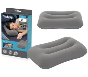 Bestway 67121 sivá / Nafukovací vankúš / semišový povrch / 42 cm