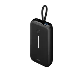 Goobay 76252 20000mAh čierna / Powerbanka / integrovaný USB-C kábel 13 cm / 30W PD/QC / 2x USB-C / 1x USB-A
