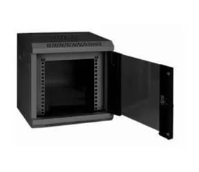 Eurocase GMC3212 čierna / Nástenný rozvádzač / 12U / 350×280×611 mm / sklenené dvierka