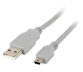 Lanberg USB Mini (M) - USB-A (M) sivá