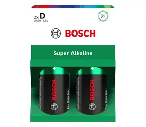 BOSCH LR20SA2B/00 Super Alkaline / Alkalická batéria D (LR20) / 2 ks