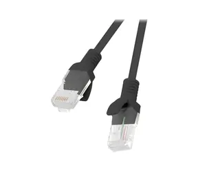 Lanberg Patch kábel CAT5E UTP čierna 2 m / Patch kábel / RJ45-RJ45 / Fluke Passed