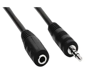 OEM Predlžovací kábel Jack 3,5 mm čierna / Audio kábel / Jack 3,5 mm (M) - Jack 3,5 mm (F) / 10 m