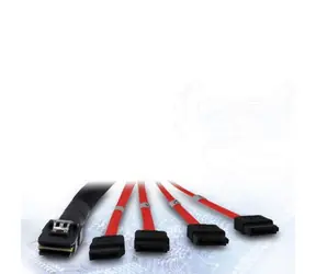 Inter-tech Kábel SFF-8087 - 4X SATA čierna / Interný kábel / Mini SAS - SATA / 1 m