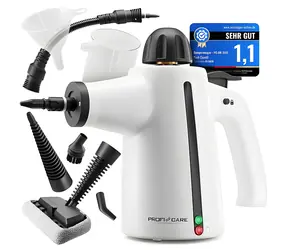 ProfiCare DR 3145 čierno-biela / Parný čistič / 1050 W / 3,7 bar / 0,35 l