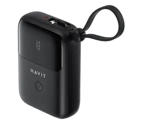 Havit PB5215 10000 mAh čierna / Power banka / 2x USB-C / 1x MicroUSB / Lightning