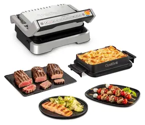 TEFAL Optigrill GC774D30 4v1 čierna, strieborná / Elektrický gril / 2100 W / 9 programov / snímateľné dosky