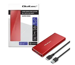 Qoltec Externý box pre 4X M.2 SSD červená / Externý box / SATA / NGFF / USB 3.0