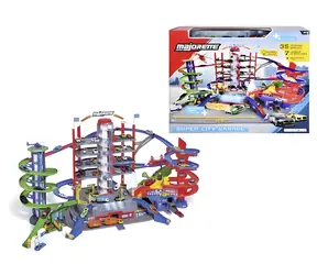 MAJORETTE Garáž Super City / 6 autíčok a vlak / motorizovaný výťah / 128 x 78 x 73 cm