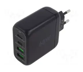 Goobay 68W čierna / Nabíjačka / GaN / USB-C PD / USB-A QC / 2x USB-C + 2x USB-A