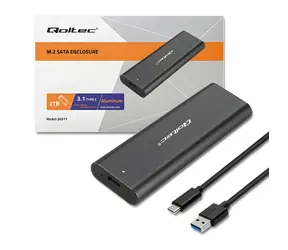 Qoltec Externý box pre SSD M.2 NVMe PCIe čierna / Externý box / USB Type-C