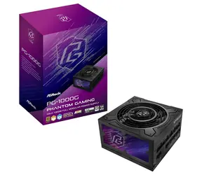 ASRock Phantom Gaming PG-1000G čierna / Zdroj / 1000 W / ATX 3.1 / 80 PLUS Gold / Modulárne