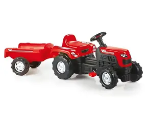 DOLE Šliapací traktor Ranchero s vlečkou červený / od 3 rokov