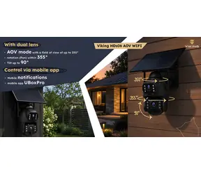 Viking HDs06 AOV WiFi / Vonkajšia solárna IP kamera / 6 MP / AOV 350 ° / Pán 355 ° / Tilt 90 ° / IP66