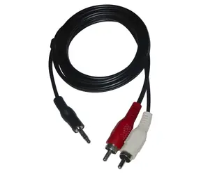 Audio kábel Jack 3,5mm samec - 2x CINCH samec čierna