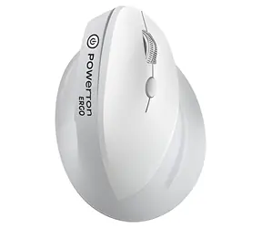 Powerton ERGO SPIRA bielo-šedá / Bezdrôtová myš / ergonomická / optická / Bluetooth a 2.4GHz / 3200 DPI