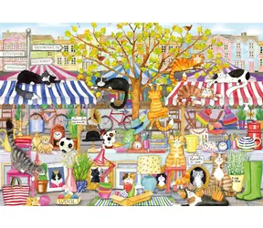 GIBSONS Puzzle Mačacie pouličné trh XXL / 100 dielikov