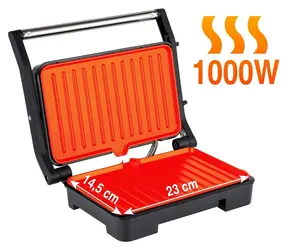 Eldom GK110 nerez, čierna / Kontaktný gril / 1000 W / 225 x 140 mm